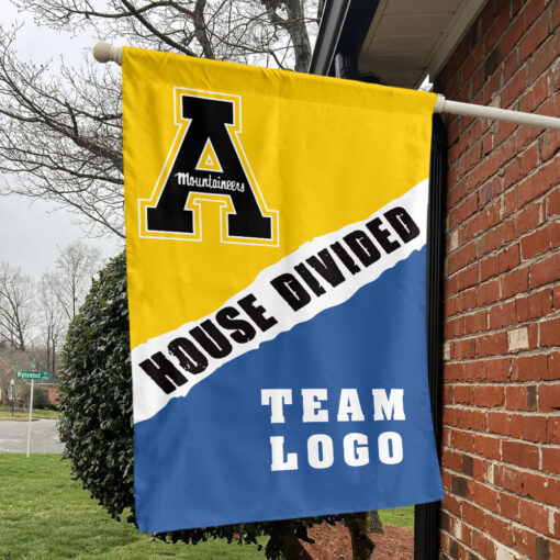 Mountaineers vs Custom Team House Divided Flag, Custom Rivalry Flag