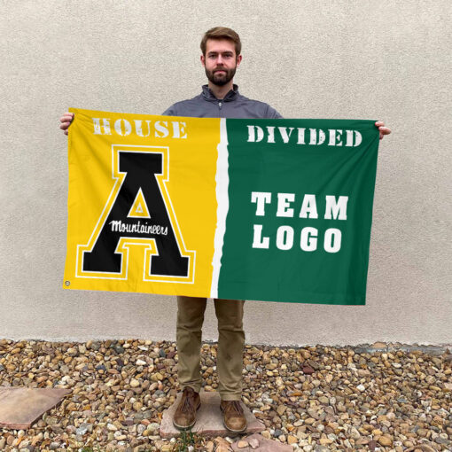 Mountaineers vs Custom Team House Divided Flag, NCAA College Flag