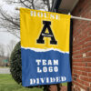 Mountaineers vs Custom Team House Divided Flag, NCAA House Flag