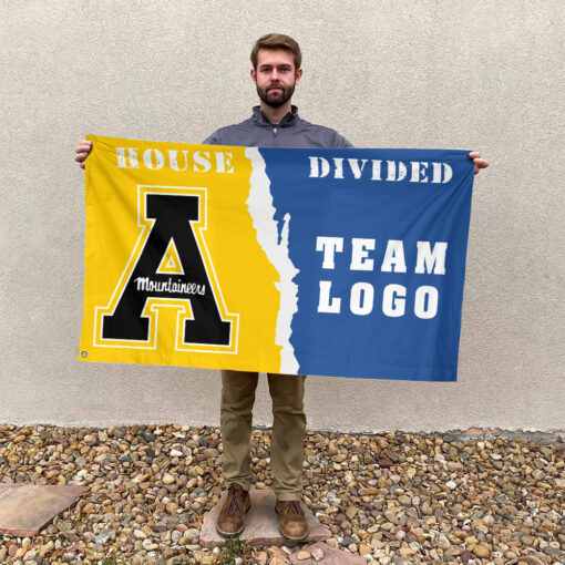 Mountaineers vs Custom Team House Divided Flag, NCAA House Flag