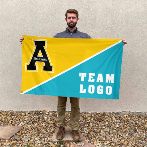 Mountaineers vs Custom Team House Divided Flag, NCAA Split Flag