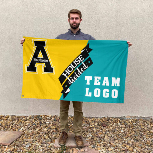 Mountaineers vs Custom Team House Divided Flag, NCAA Team Flag