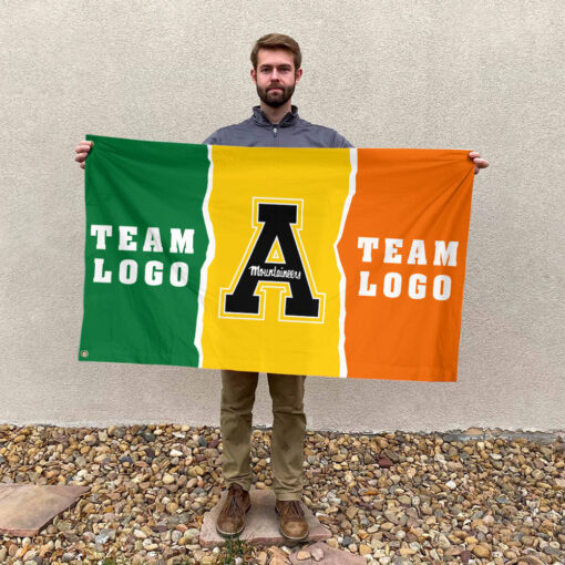 Mountaineers vs Custom Team House Divided Flag, NCAA Two Team Flag