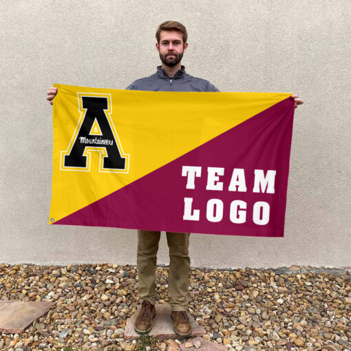 Mountaineers vs Custom Team House Divided Flag, Personalized College Flag