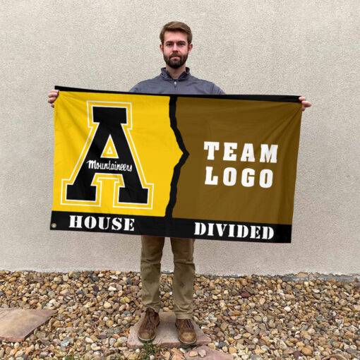 Mountaineers vs Custom Team House Divided Flag, Personalized House Flag