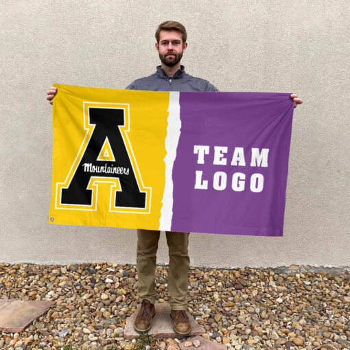 Mountaineers vs Custom Team House Divided Flag, Personalized NCAA Flag