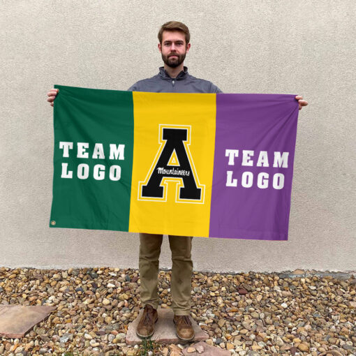 Mountaineers vs Custom Team House Divided Flag, Personalized Spirit Flag