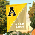 Mountaineers vs Custom Team House Divided Flag, Personalized Split Flag