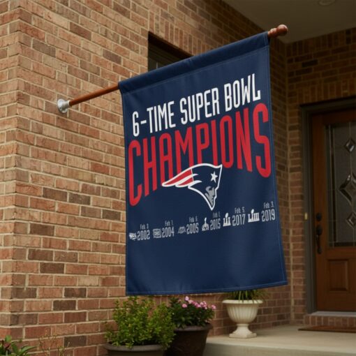 New England Patriots 3×5 Flag 6 Time Champions