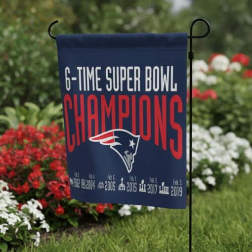 New England Patriots 3×5 Flag 6 Time Champions