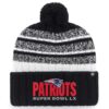 New England Patriots Black '47 Super Bowl LX Tavern Cuffed Knit Hat with Pom