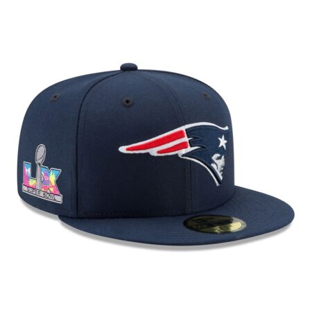 New England Patriots Navy New Era Super Bowl LX Side Patch Fitted Hat