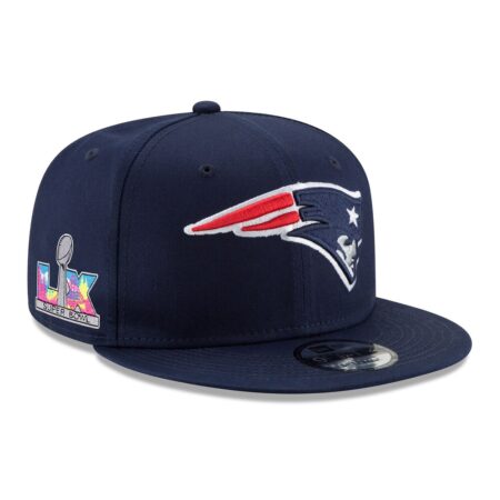 New England Patriots Navy New Era Super Bowl LX Side Patch Snapback Hat