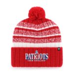New England Patriots Red '47 Tavern Cuffed Knit Hat with Pom