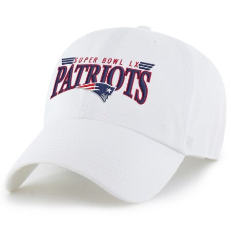 New England Patriots White ’47 Super Bowl LX Clean Up Adjustable Cap