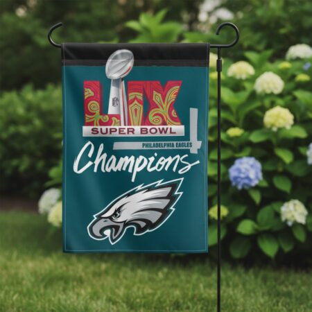 Philadelphia Eagles Vertical Flag Super Bowl LIX Champions