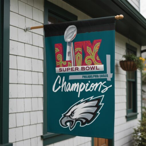 Philadelphia Eagles Vertical Flag Super Bowl LIX Champions