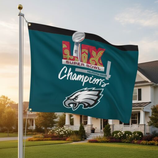 Philadelphia Eagles Vertical Flag Super Bowl LIX Champions