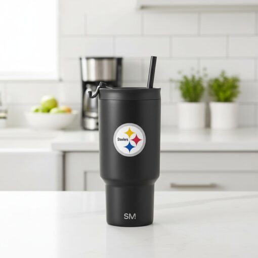 Pittsburgh Steelers Tumbler, NFL Stainless Steel Travel Mug