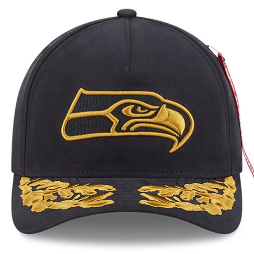 Seattle Seahawks Black New Era Alpha Industries A Frame Adjustable Cap