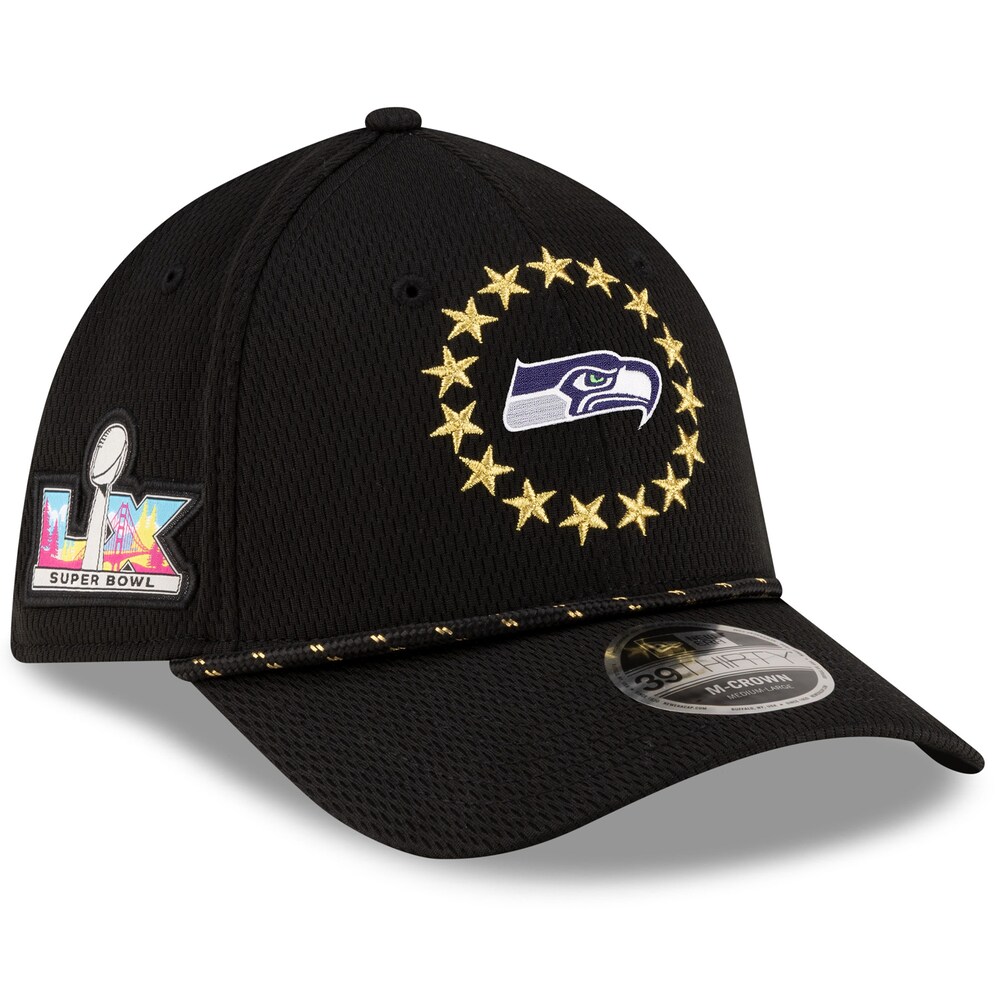Seattle Seahawks Black New Era Super Bowl LX M Crown Rope Flex Hat Seattle Seahawks Black New Era Super Bowl LX M Crown Rope Flex Hat