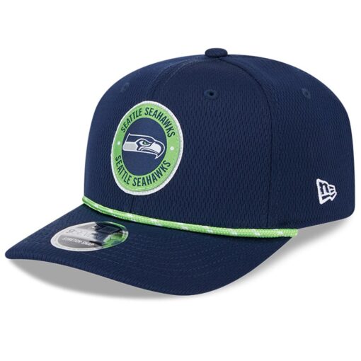 Seattle Seahawks College Navy New Era 2024 Sideline Stretch Snap Hat