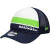 Seattle Seahawks College Navy New Era Preschool Sport Night Color Block A Frame Trucker Adjustable Cap
