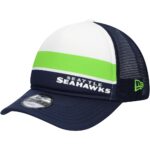 Seattle Seahawks College Navy New Era Preschool Sport Night Color Block A Frame Trucker Adjustable Cap