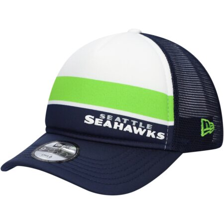 Seattle Seahawks College Navy New Era Preschool Sport Night Color Block A Frame Trucker Adjustable Cap