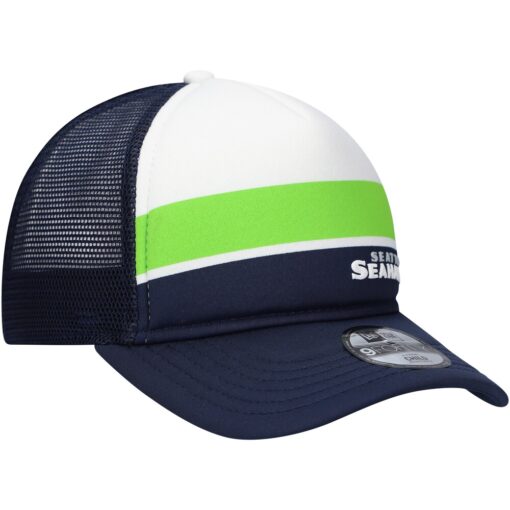 Seattle Seahawks College Navy New Era Preschool Sport Night Color Block A Frame Trucker Adjustable Cap