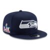 Seattle Seahawks College Navy New Era Super Bowl LX Side Patch 9FIFTY Snapback Hat