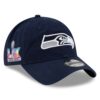 Seattle Seahawks College Navy New Era Super Bowl LX Side Patch Adjustable Cap