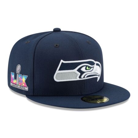 Seattle Seahawks College Navy New Era Super Bowl LX Side Patch Fitted Hat