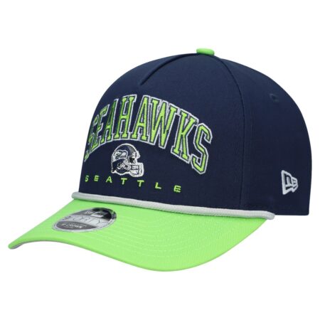 Seattle Seahawks College Navy New Era Youth Arch Adjustable Cap
