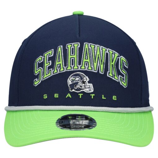 Seattle Seahawks College Navy New Era Youth Arch Adjustable Cap