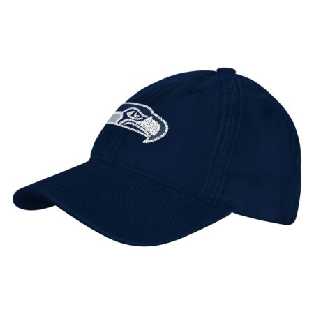 Seattle Seahawks College Navy Outerstuff Girls Youth Gridiron Adjustable Cap