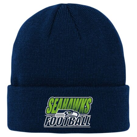 Seattle Seahawks College Navy Outerstuff Youth Team Gradient Cuffed Knit Hat