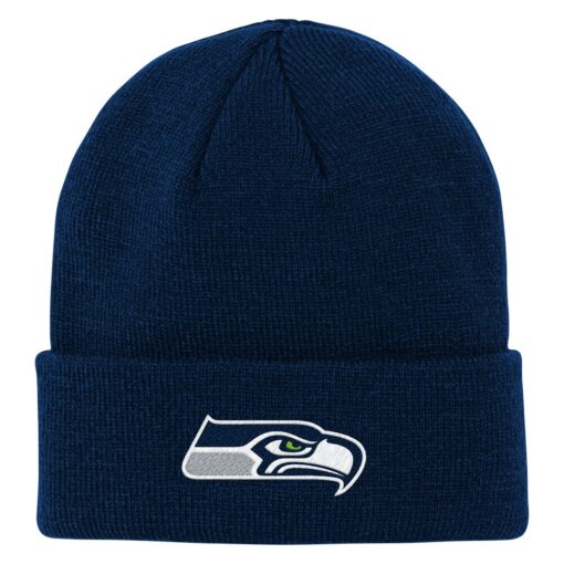 Seattle Seahawks College Navy Outerstuff Youth Team Gradient Cuffed Knit Hat