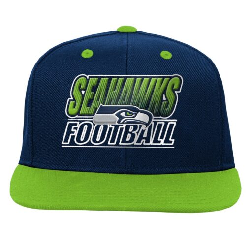Seattle Seahawks College Navy Outerstuff Youth Team Gradient Deadstock Snapback Hat