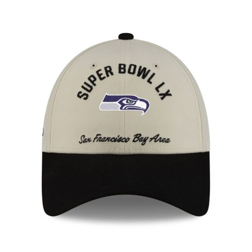 Seattle Seahawks Cream New Era Super Bowl LX Adjustable Cap