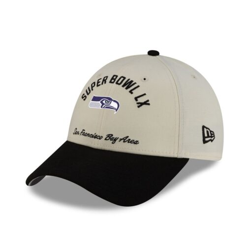 Seattle Seahawks Cream New Era Super Bowl LX Adjustable Cap