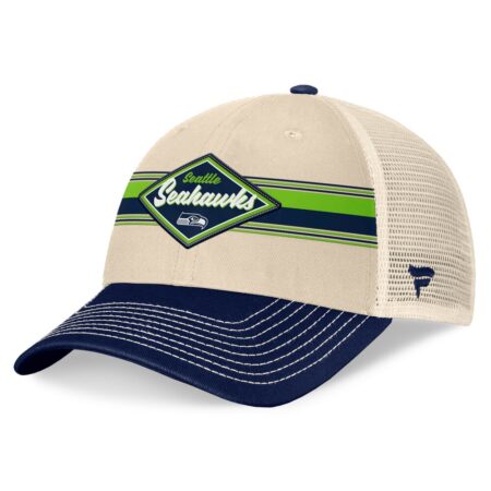Seattle Seahawks Natural Diamond Stripe Trucker Adjustable Cap
