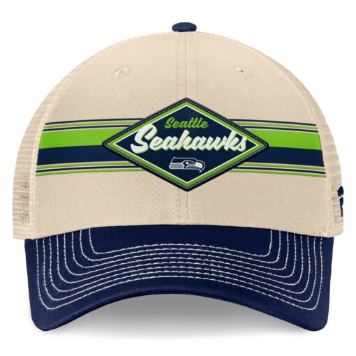 Seattle Seahawks Natural Diamond Stripe Trucker Adjustable Cap