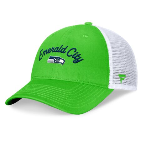 Seattle Seahawks Neon Green Women’s Slogan Trucker Adjustable Cap