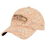 Seattle Seahawks Tan New Era Women's Floral Adjustable Cap