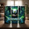 Seattle Seahawks Tumbler, NFL Bald Eagle Flare Artistic Skinny Tumbler