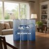 Seattle Seahawks Tumbler, NFL Blue Gradient Minimalist Skinny Tumbler