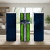 Seattle Seahawks Tumbler, NFL Distressed Stripe Logo Skinny Tumbler
