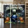 Seattle Seahawks Tumbler, NFL Fear The Hawks Bald Eagle Skinny Tumbler