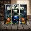 Seattle Seahawks Tumbler, NFL Fear The Hawks Bald Eagle Skinny Tumbler